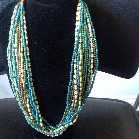 ZAD Jewelry - New Layered Necklace Turquoise brass colors